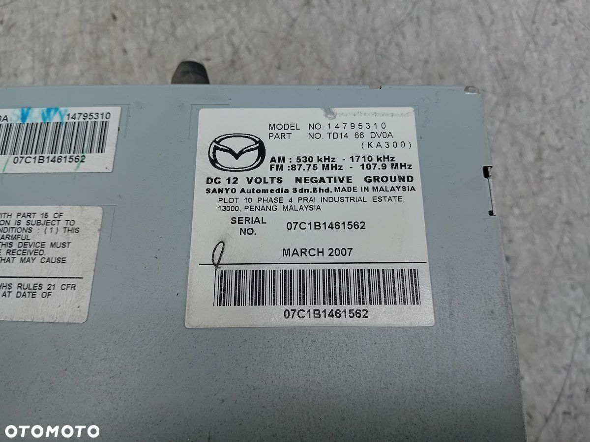 RADIO  MAZDA CX-9 TD1466DV0A - 6