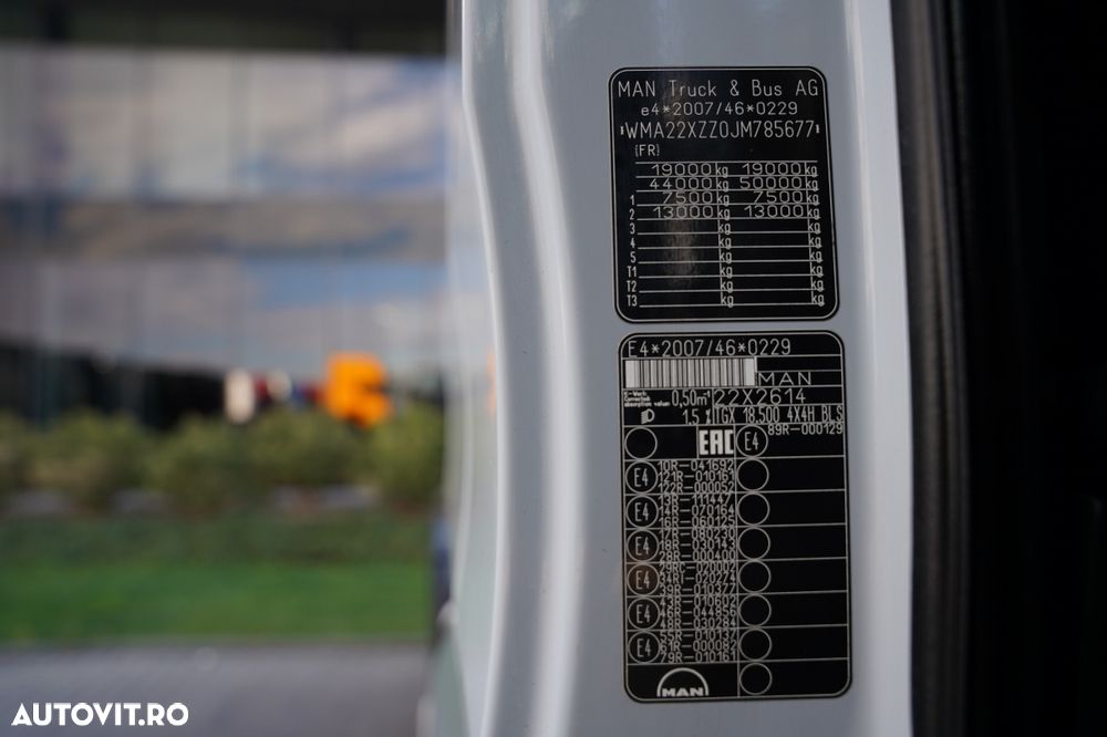 MAN TGX 18.500 / 4x4 / HIDRAULICĂ / HIDROPILARE / CABINĂ JOSĂ / EURO 6 / NAVIGAȚIE / - 36