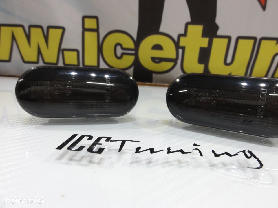 Pisca farolins laterais led dinâmico fundo preto VW Bora, Golf 3, Golf 4, Lupo, Passat 35i, 3B, Passat 3BG, Polo 6N, 6N2, 9N, 9N2, Caddy, Sharan, Vento, Jetta, Eos, Amarok, T5, Camper, Up, E-up, Ford C-Max 2/07-, Fiesta MK6, 11/01-, Focus MK2, 11/04-3/07, Fusion, 8/02-, Galaxy, 3/95-4/00, Seat Alhambra, Cordoba, Ibiza 6K, 6L, 6J, Leon 1M, 1P, Toledo - 7