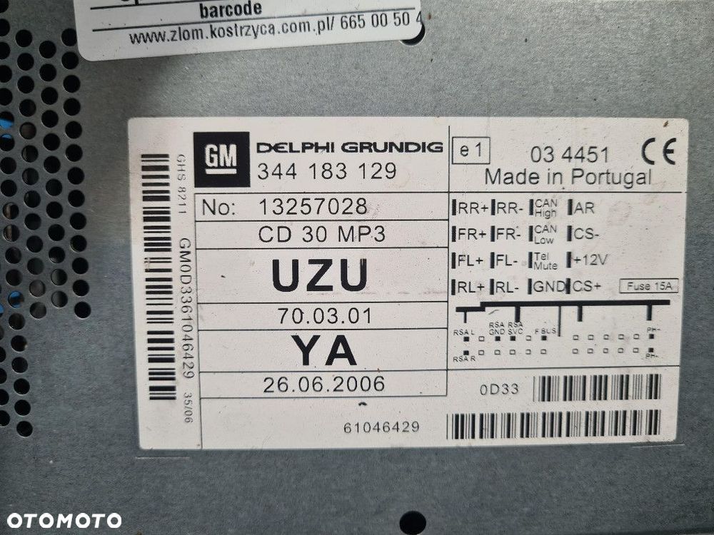 OPEL CORSA D RADIO CD 13257028 - 6