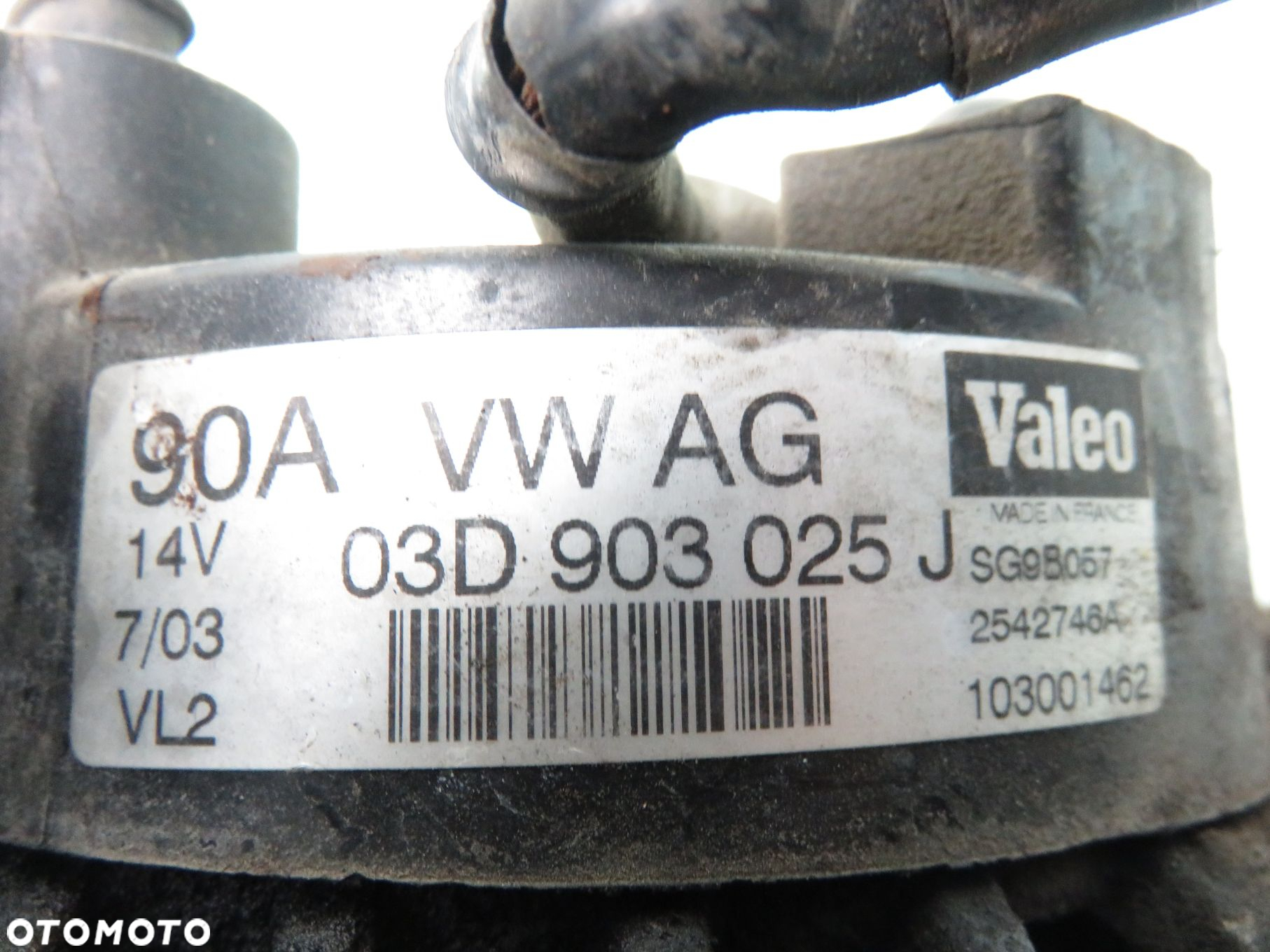 ALTERNATOR SKODA FABIA I 1.2 03D903025J SG9B057 - 3