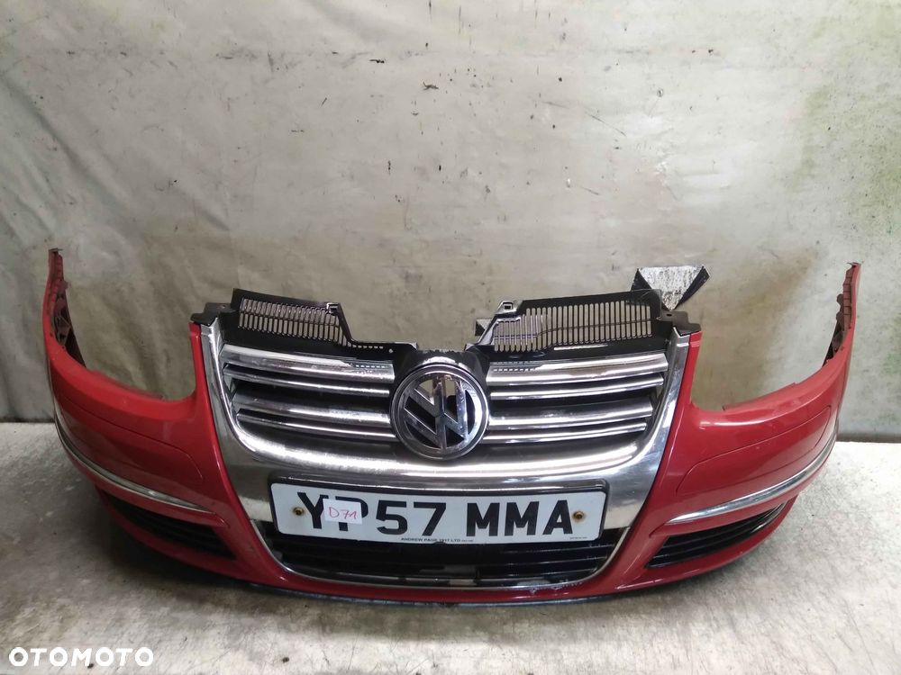 ^ ZDERZAK PRZÓD PRZEDNI VOLKSWAGEN VW GOLF V 5 KOMBI JETTA LY3D CZERWONY HALOGENY - 1