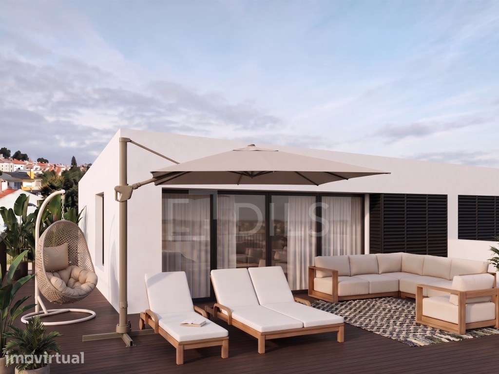 Apartamento T4 duplex com varandas em novo empreendimento em Caxias - Grande imagem: 2/49
