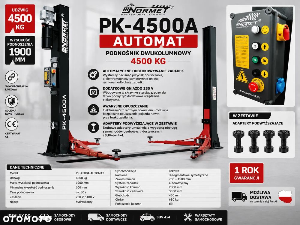 Podnośnik dwukolumnowy 4,5T PK-4500A AUTOMAT - 1
