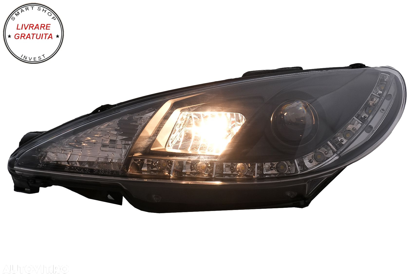 Faruri LED DRL Peugeot 207 (05.2006-06.2012) Negru- livrare gratuita - 8