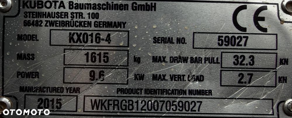 Kubota KX016-4 Koparka Gąsienicowa 2 tony. DEKRA aktualna do 2026r. Rozsuwane Hydr. podwozie! Sprowadzona z Gospodarstwa Norweskiego! Zero luzów i wycieków. Maszyna jak Nowa z Salonu! 2016rok. Pełna Dokumentacja. Gąsienice bez zużycia! Łyżka Skarpowa! Szybkozłącze! szybka wolna jazda. Ani deka luzów i wycieków. OKAZJA - 38