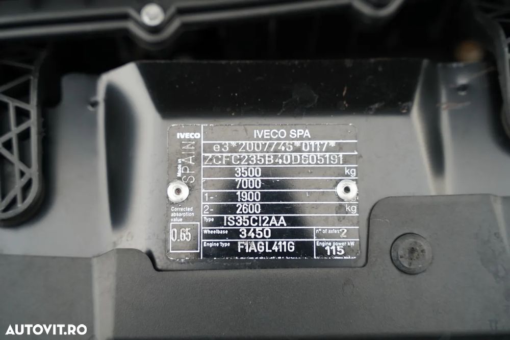 Iveco DAILY 35-160 / BASCULABILĂ - 2,9 M / BENĂ DIN OȚEL / ROȚI SPATE DUBLE / MANUALĂ / IMPORT - 38