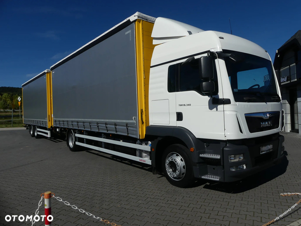 MAN TGM 18.340 / FIRANKA + WINDA / ZESTAW 38 EURO PALET /