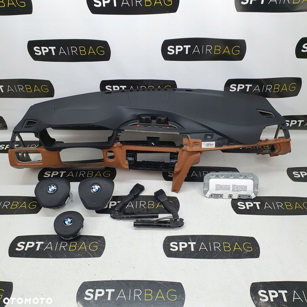 BMW F30 DESKA ROZDZIELCZA KONSOLA KOKPIT PULPIT PODUSZKI AIRBAG AIR BAG NAPINACZE KIT SET - 1