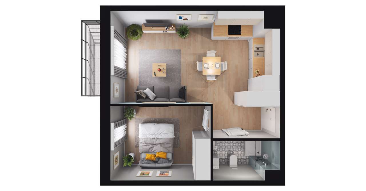 2-pokojowe mieszkanie 38m2 + balkon Bez Prowizji - Pełny obrazek: 3/8