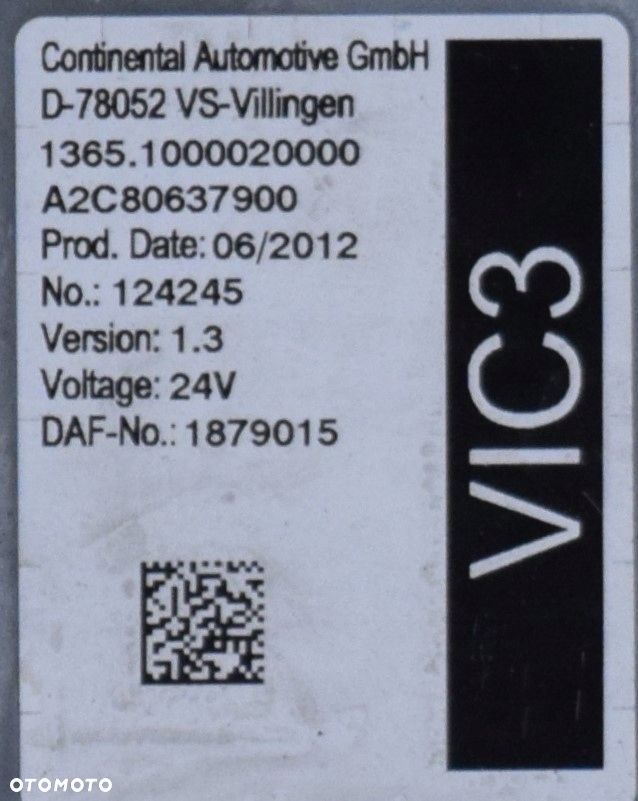 STEROWNIK VIC3 1.3 1879015 DAF XF CF 105 106 - 2