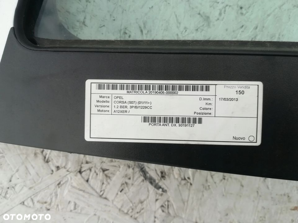 DRZWI PRAWY PRZÓD PRZednie opel corsa d 5d - 3