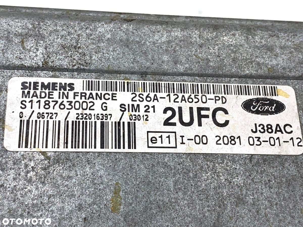 KOMPUTER SILNIKA - 280.00 PLN - FORD FIESTA V (JH_, JD_) 2001 - 2014 1.3 51 kW [69 KM] benzyna 2001 - 3