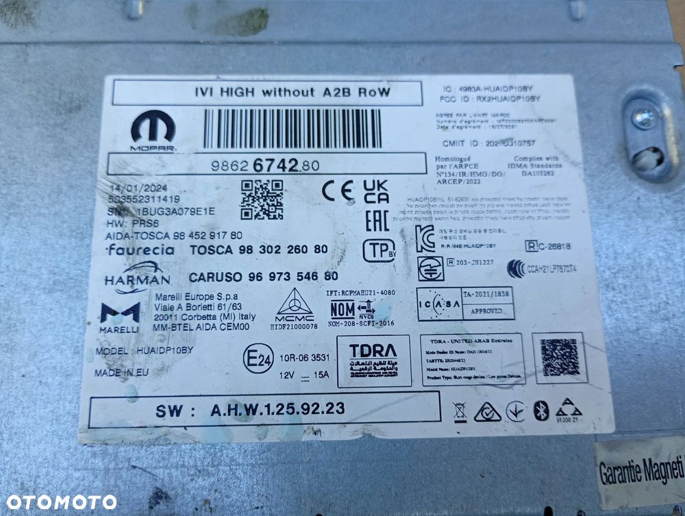 NAWIGACJA NAVI RADIO FABRYCZNA ORYGINAŁ 9837721380 9863647080 PEUGEOT 208 II 24R - 4