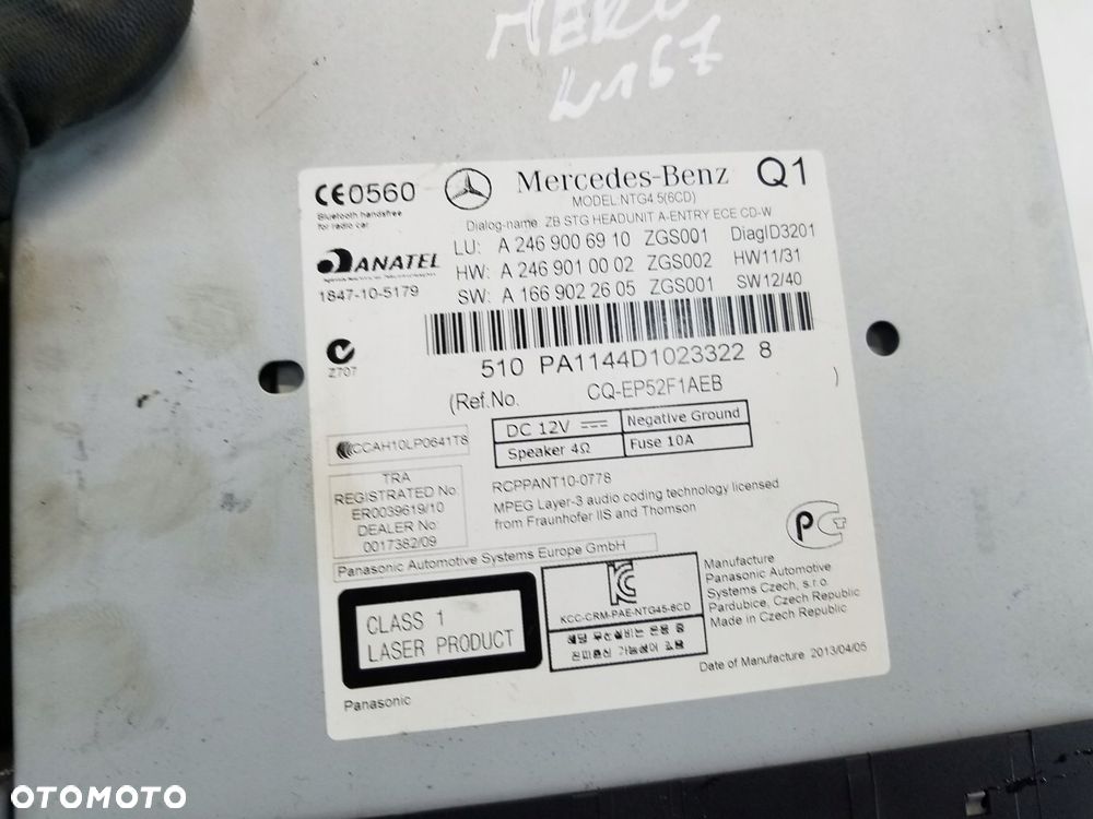 radio cd nawigacja mercedes-benz a-klasa w176 a2469006910 - 5