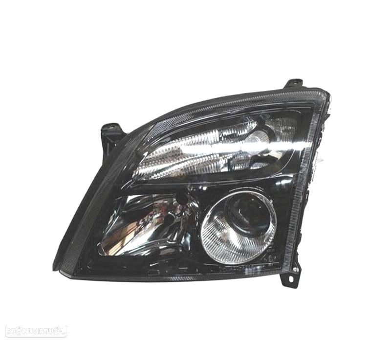 FAROL OPTICA ESQUERDA PARA OPEL VECTRA C 02-05 SIGNUM 03-05 FUNDO PRETO - 1