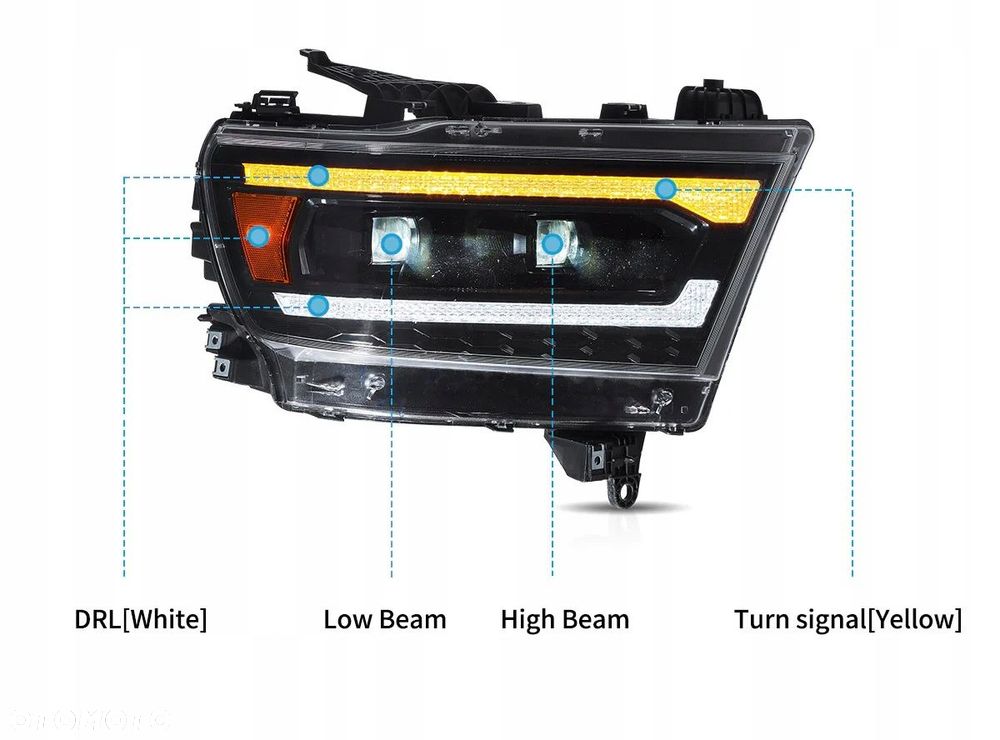 Reflektory Lampy L+R kpl Vland Full Bi Led Tuning Dodge Ram V 5 1500 19-24 - 7