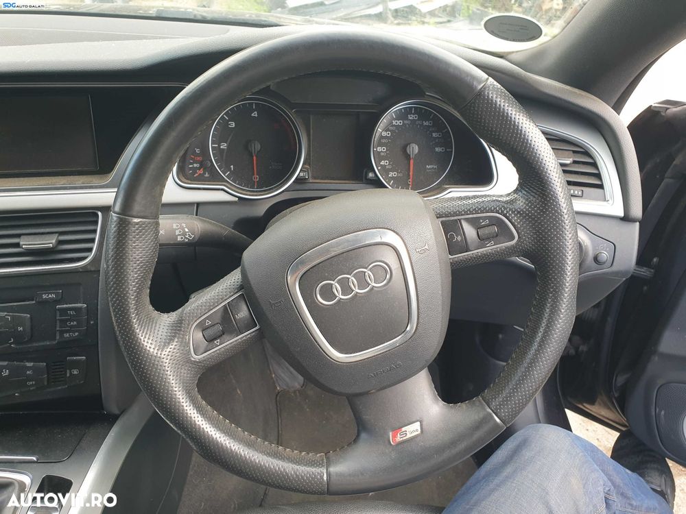 Volan Piele Perforata S Line 3 Spite cu Comenzi FARA Airbag Audi A4 B8 2008 - 2012 [K5798] - 1
