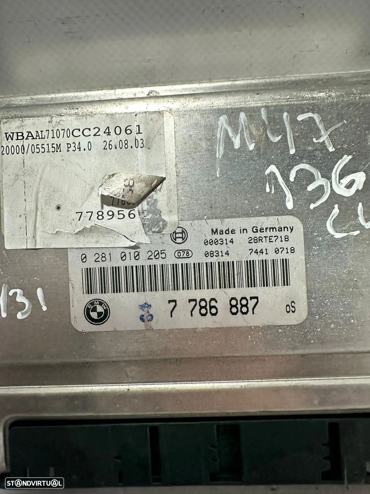 .Centralina Motor Original Bosch BMW Serie 3 E46 320D M47D20 204D1 7786887 0281010205 1997 - 2005 - 7