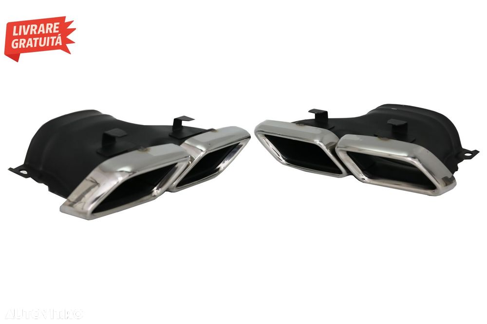 Difuzor Bara Spate cu Ornamente Evacuare Mercedes GLE W166 SUV Sport Line (2015-20- livrare gratuita - 7