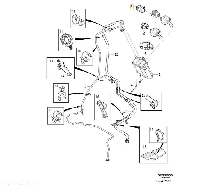 VOLVO S60 V60 S90 V90 XC60 XC90 II filtr powietrza EVAP OE 32139394 - 5