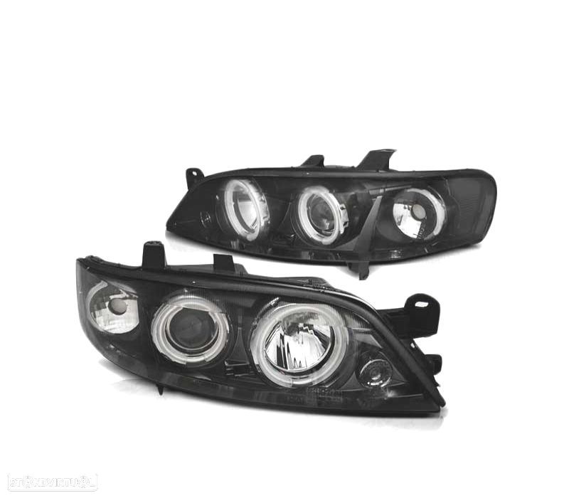 FARÓIS ANGEL EYES CCFL OPEL VECTRA B 99-02 PRETO - 2