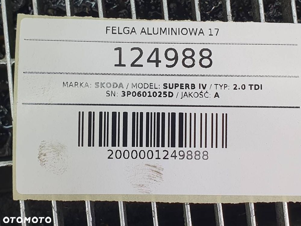 FELGA ALUMINIOWA 17 ET41 3P0601025D SKODA SUPERB IV 3P 2024 - 11