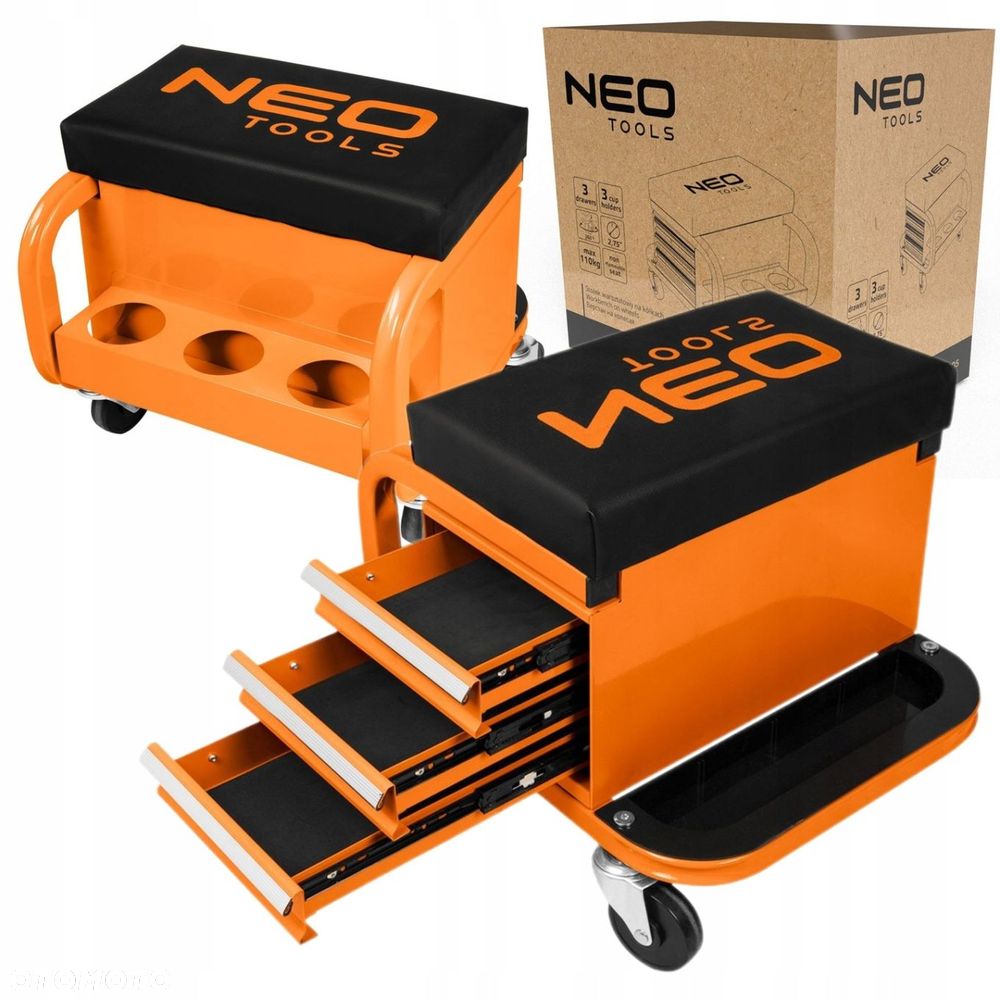 NEO TABORET WARSZTATOWY STOŁEK ROBOCZY KRZESŁO Z SZUFLADAMI KÓŁKA 11-605 - 10