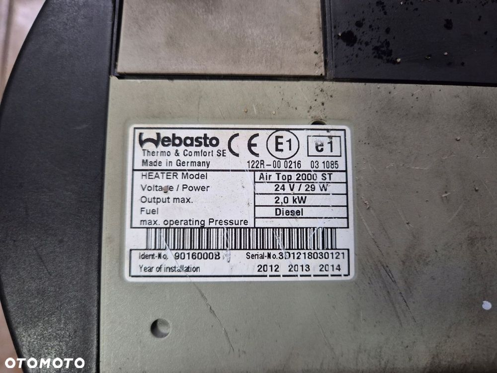 WEBASTO OGRZEWANIE POSTOJOWE PIEC AIR TOP 2000 ST DAF LF EURO 5 , EURO 6 - 4