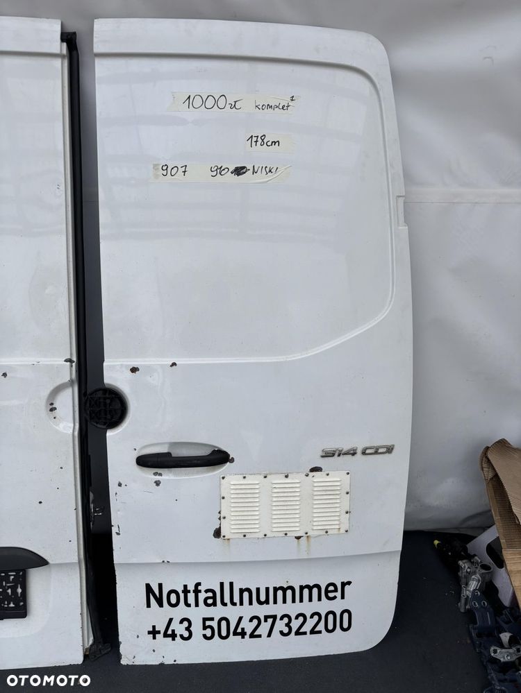SPRINTER 907 910 17- DRZWI TYLNE TYŁ KOMPLET PRAWE LEWE BIAŁE ORYGINALNE - 3