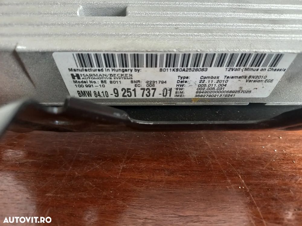 Modul Bluetooth Combox Bmw F10 F11 F06 F12 F13 F01 F02 F30 F31 F07 X3 X4 F25 F26 Cod  - Dezmembrari - 6