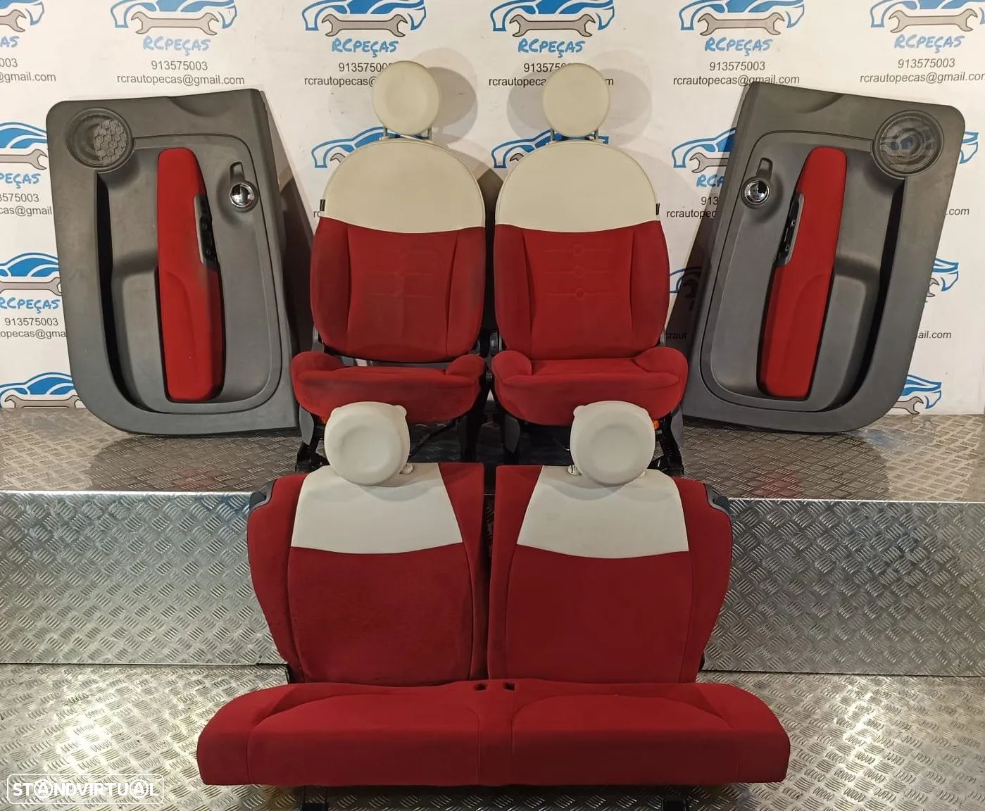 BANCOS FIAT 500 312 TECIDO QUARTELAS - 1