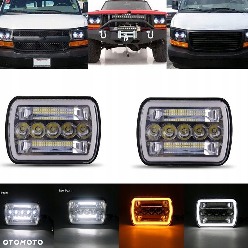 Lampy przednie LED Jeep Cherokee XJ Wrangler YJ - 1