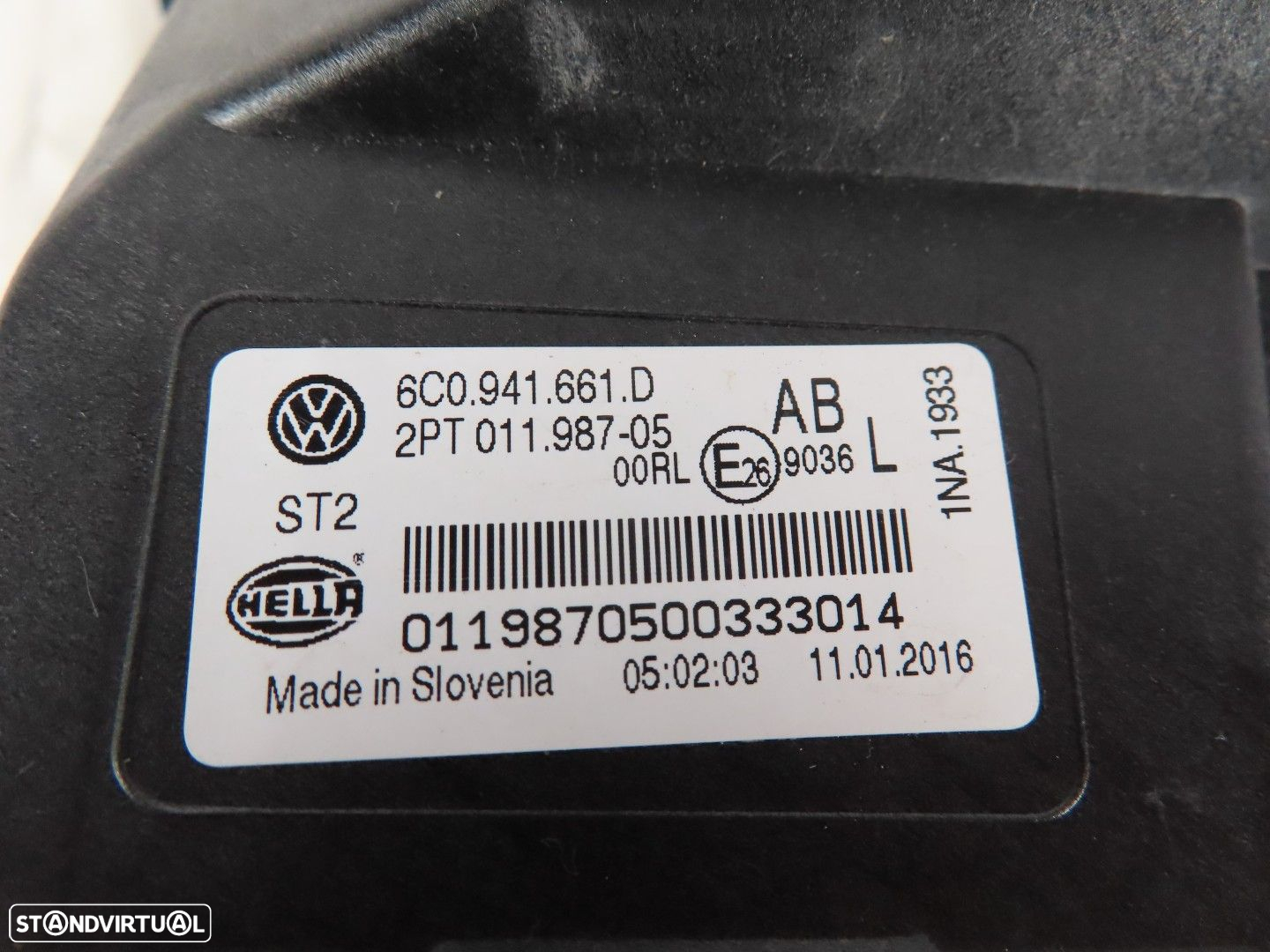 Farol / Luz Diurna Esquerdo Usado / Original VW POLO (6R1, 6C1) 6C0941661D - 4