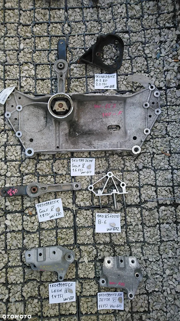 VW ŁAPY NR650-1300 ALUMINIOWE VOLKSWAGEN AUDI SEAT SKODA ŁAPA MOCOWANIE PODSTAWA - 2