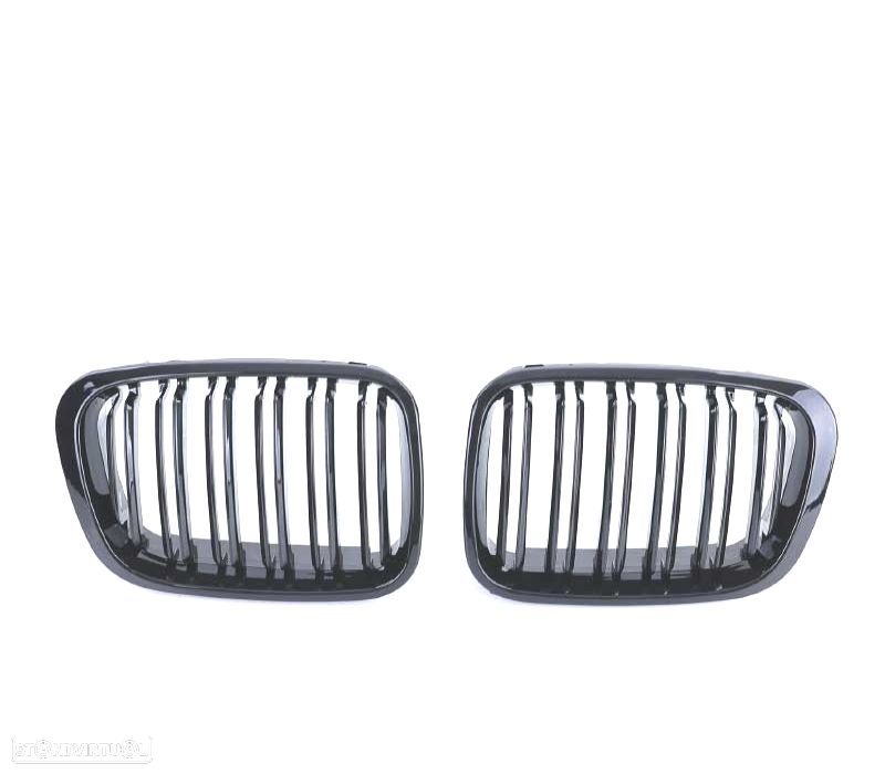 GRELHAS FRONTAIS BMW E46 SEDAN TOURING 98-01 LOOK M PRETO BRILHANTE - 4