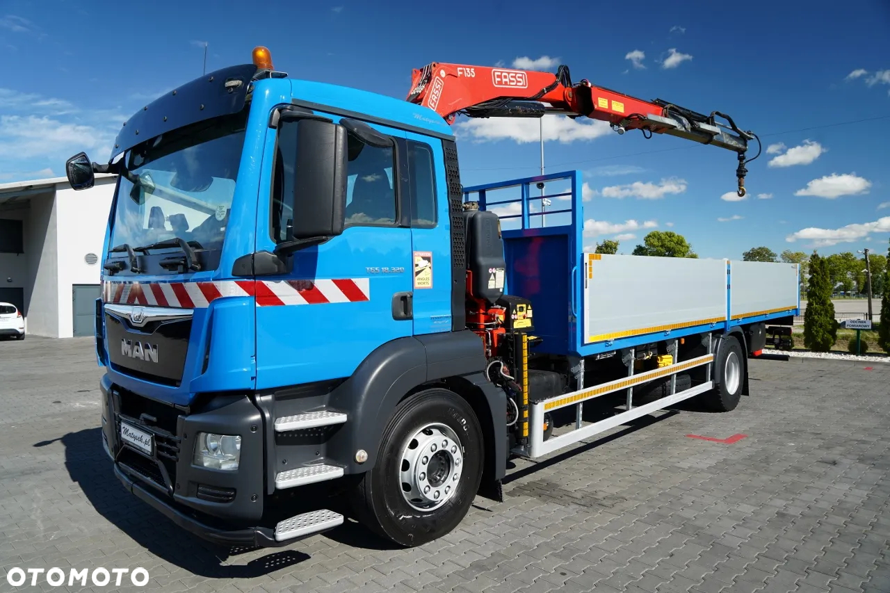 MAN TGS 18.320 / 4x2 / BURTOWY - 6,8 M + HDS FASSI F135 / wysów : 8 m / MOCNA PODŁOGA / STEROWANIE RADIOWE / ROTATOR / SPROWADZONY - 2