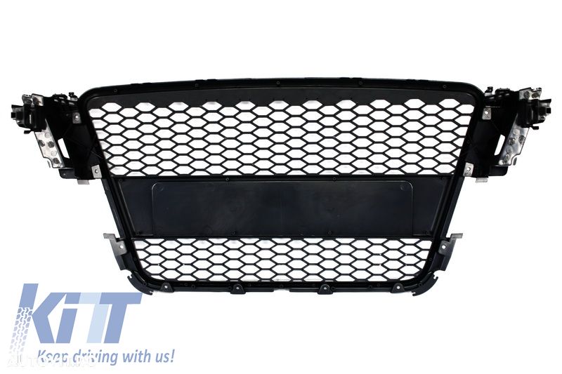 Grila Centrala Audi A5 8T (2007-2011) RS Design Negru Lucios - 3