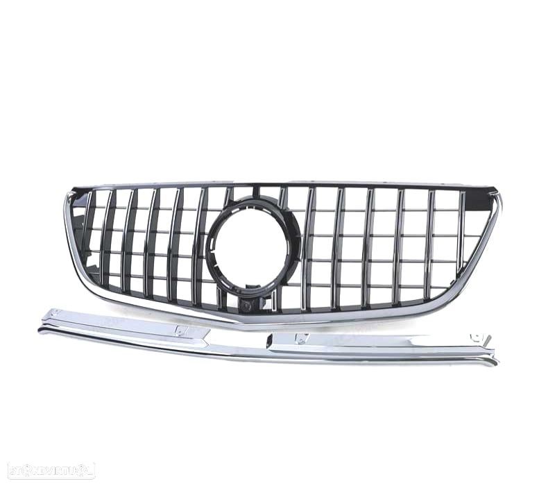 GRELHA FRONTAL MERCEDES CLASE V W447 14-19 LOOK AMG PRETO CROMADO - 3