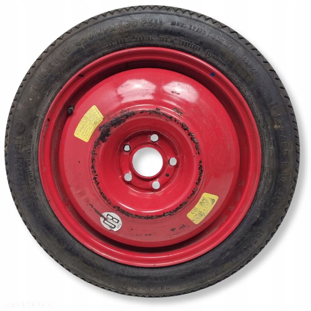 KOŁO DOJAZDOWE ZAPASOWE Peugeot 407 607 dojazdówka 135/80 R17 5x108 4JX17 - 1