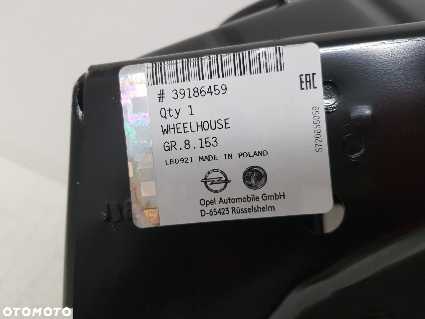 NOWA ĆWIARTKA KIELICH OPEL ASTRA K V 5 15-22 WNĘKA KOŁA PRAWA FARTUCH PRAWY 39186459 - 6