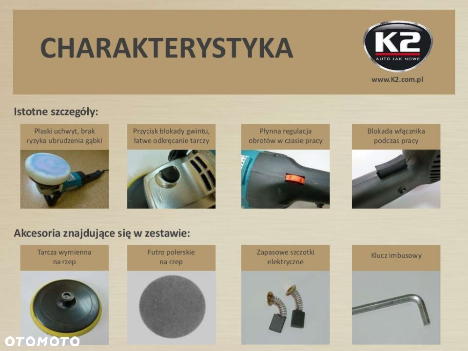 Polerka, płynna regulacja obrotów, stała szybkość, bez względu na nacisk, niski poziom wibracji - 3