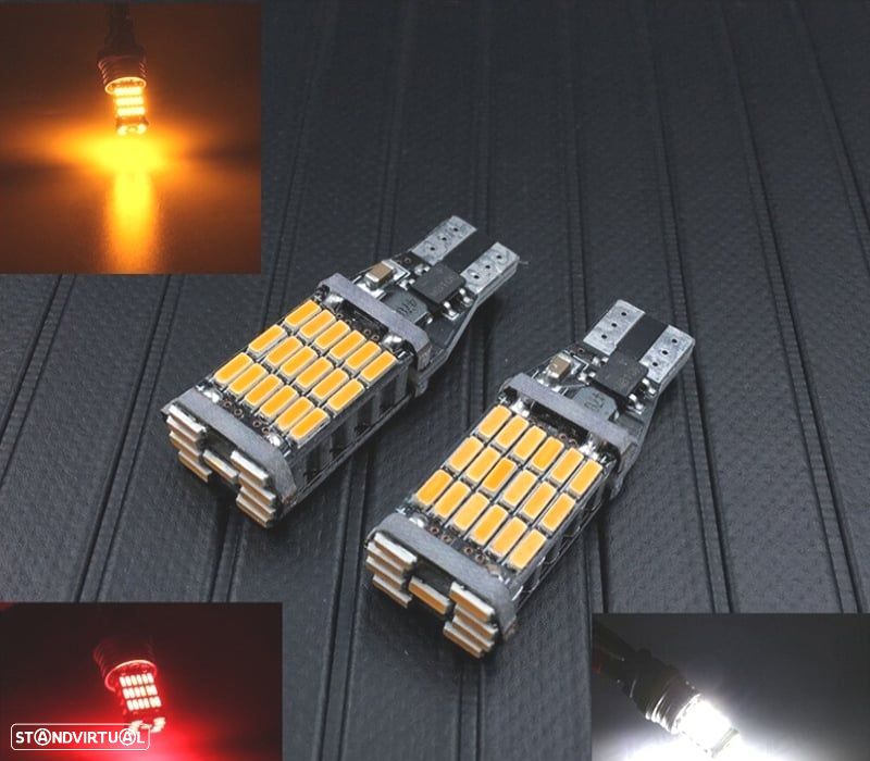 LÂMPADAS LED T15 W16W LUZ LARANJA - 1