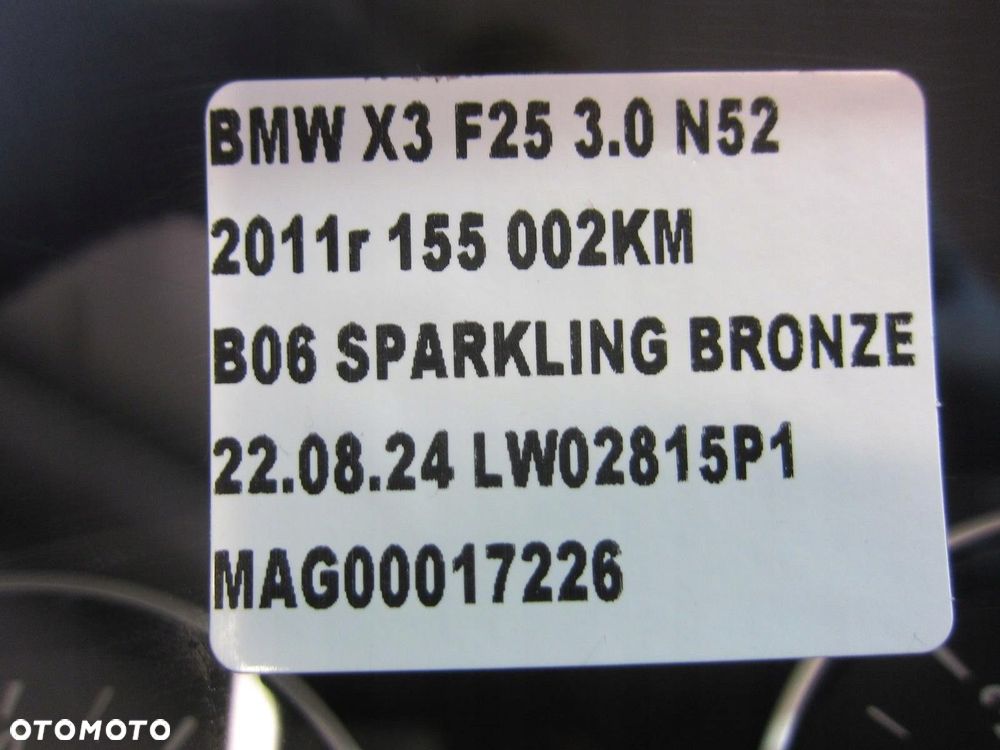 BMW X3 F25 2.8 N55 N20 3.0 LICZNIK ZEGARY 9257325 9365950 62109365950 - 9