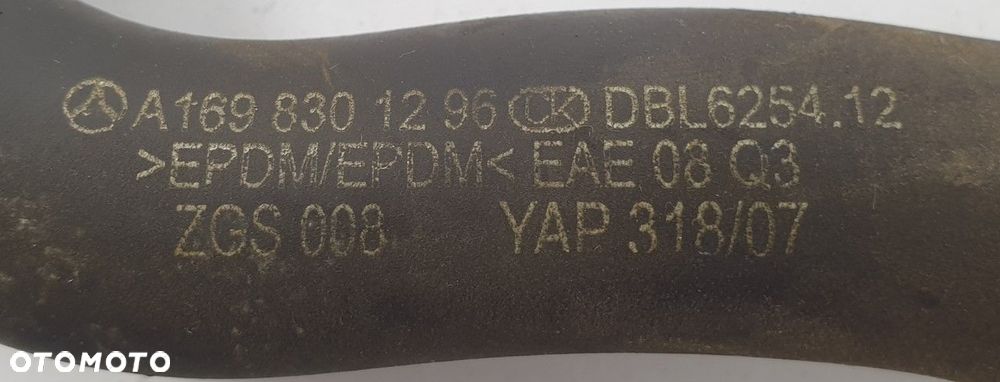 WĄŻ RURA WODY MERCEDES W245 W169 CDI A1698301296 - 3