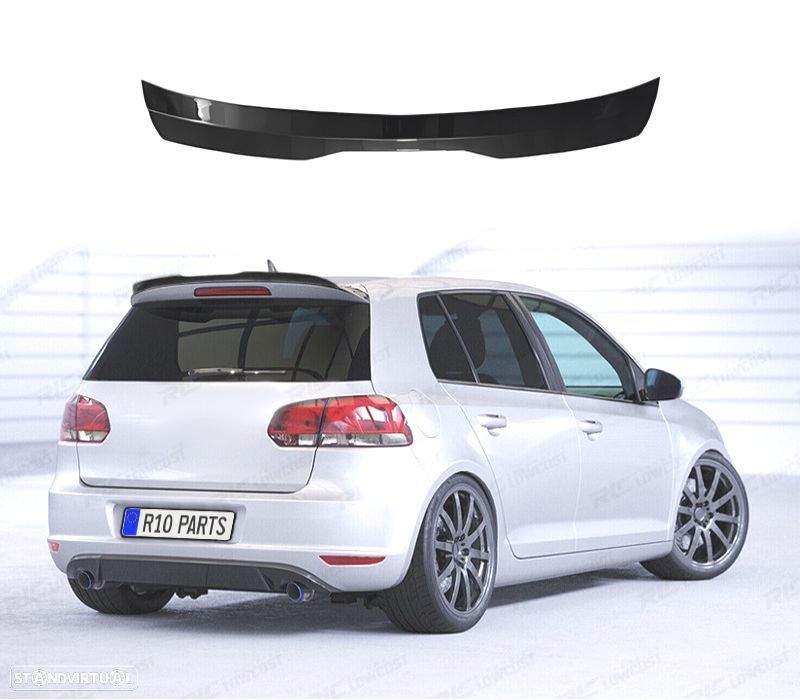 AILERON SPOILER VOLKSWAGEN VW GOLF 6 08-12 PRETO BRILHANTE - 1