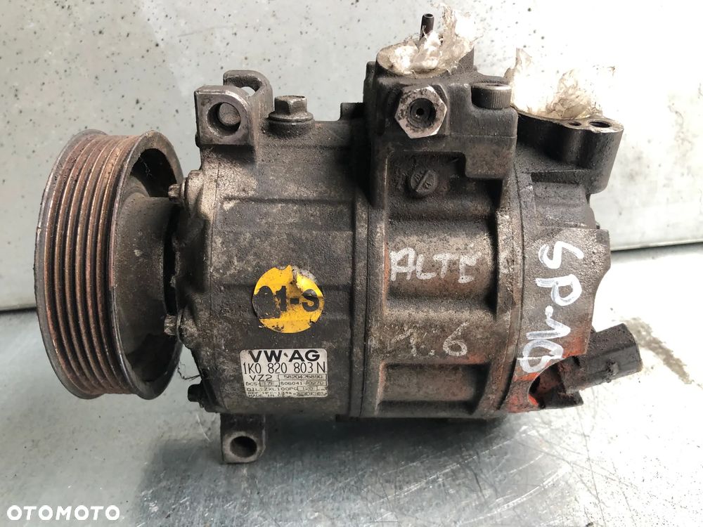 SP-10. Kompresor Sprężarka Klimatyzacji 6PK 1K0820803N Seat Altea Audi A3 8P 1.6 Benz 1,9 2,0 TDI - Wysyłka - 1