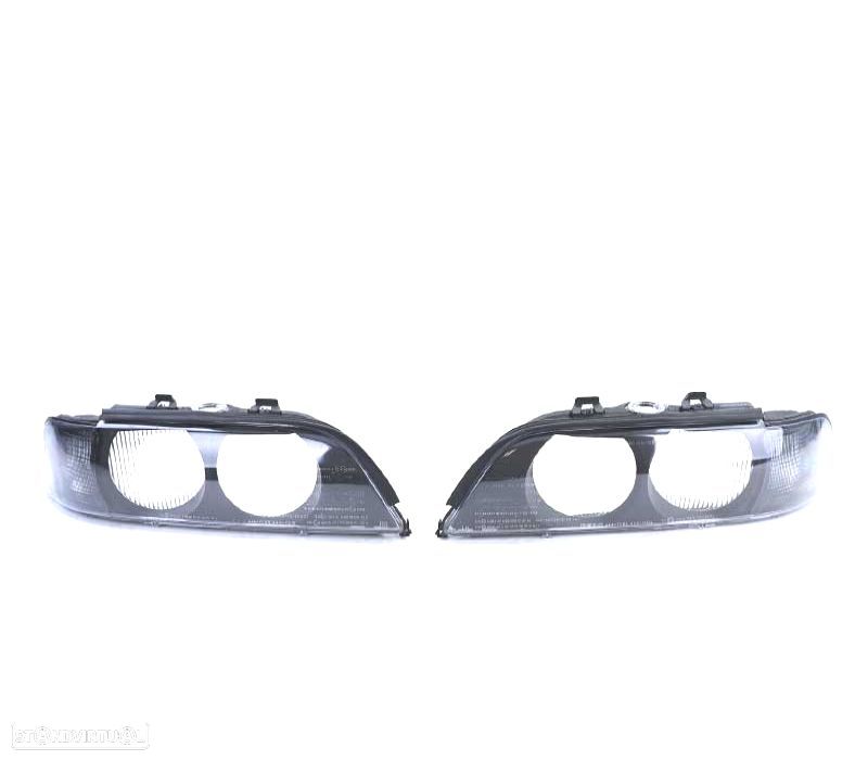 CAPAS DE FARÓIS FRONTAIS BMW E39 95-00 D2S BLACK SMOKED PRETO FUMADO ESCURECIDO - 1