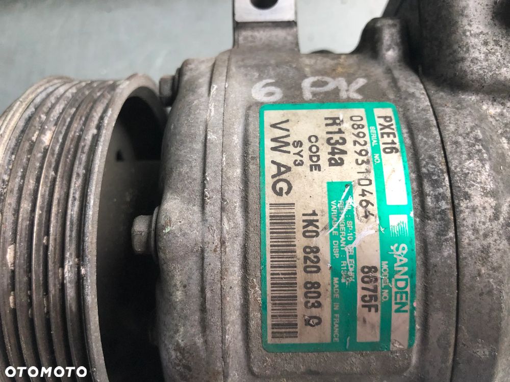 P-1639 . Kompresor Sprężarka Klimatyzacji 6PK 1K0820803Q VW Golf V Passat B6 Audi A3 8P 1.9 2.0 TDI Wysyłka - 4