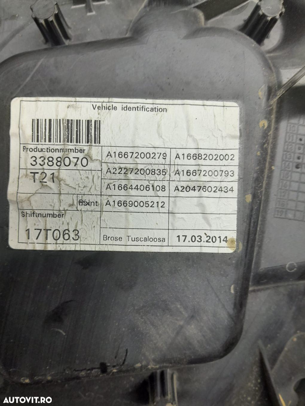 Macara geam dreapta fata A1667200279 Mercedes-Benz GL-Class X166 [201 - 4